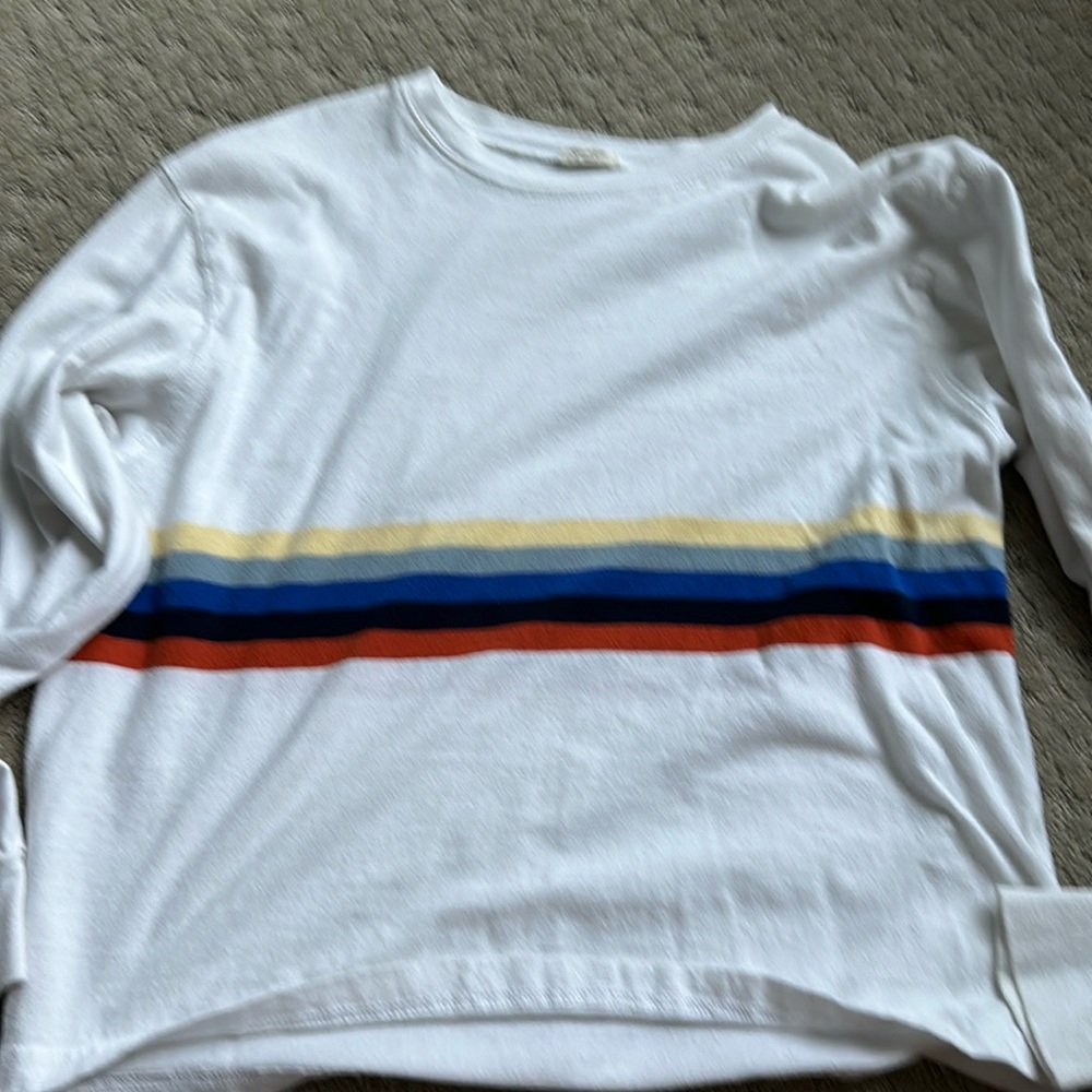 Brandy White Long Sleeve with Stripes